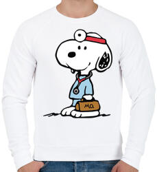 printfashion Snoopy doki - Férfi pulóver - Fehér (14909610)