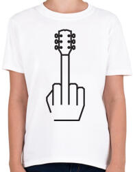 printfashion Middle finger - Gitáros minta - Gyerek póló - Fehér (6376900)