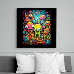 printfashion Cute Monsters - Vászonkép - Fekete (15882272)