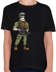 printfashion Soldier - Gyerek póló - Fekete (855358)