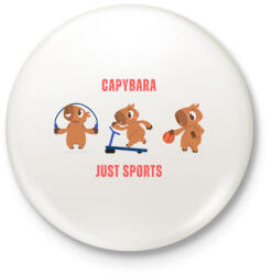 printfashion Capybara Just Sports - Kitűző, hűtőmágnes - Fehér (14243357)