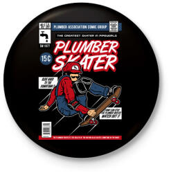 printfashion Plumber Skater - Kitűző, hűtőmágnes - Fekete (3094195)