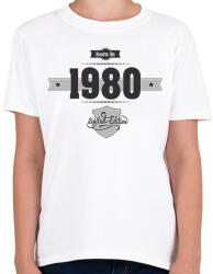 printfashion born-in-1980-(dark&lightgrey) - Gyerek póló - Fehér (473032)