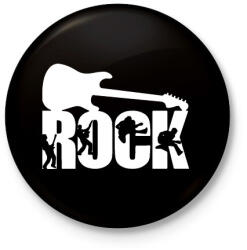 printfashion Rock Music - Kitűző, hűtőmágnes - Fekete (3099067)