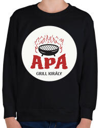 printfashion Apa - Grill király - Gyerek pulóver - Fekete (6292313)