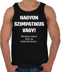 printfashion Nagyon szimpatikus vagy - Férfi atléta - Fekete (3657478)
