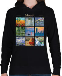 printfashion Monet - részletek - Női kapucnis pulóver - Fekete (11898464)