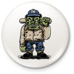 printfashion Baseball szörny - Kitűző, hűtőmágnes - Fehér (3073702)