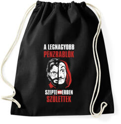 printfashion A legnagyobb pénzrablók szeptemberben születtek - Sportzsák, Tornazsák - Fekete (4682689)