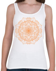 printfashion Narancs színű mandala - Női atléta - Fehér (4072572)