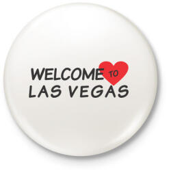 printfashion Welcome to Las Vegas - Kitűző, hűtőmágnes - Fehér (3082151)