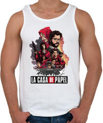 printfashion La Casa de Papel - Férfi atléta - Fehér (4667856)