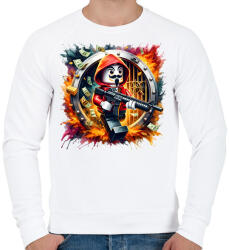 printfashion LEGO - A nagy pénzrablás - La casa de papel - Férfi pulóver - Fehér (15385698)