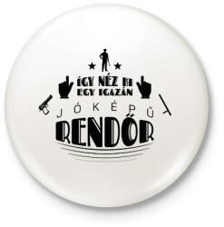 printfashion Jóképű rendőr - Kitűző, hűtőmágnes - Fehér (7694787)