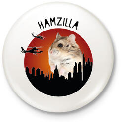 printfashion Hamzilla - Kitűző, hűtőmágnes - Fehér (7179278)