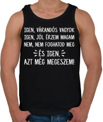printfashion Igen, várandós vagyok - Férfi atléta - Fekete (15750032)