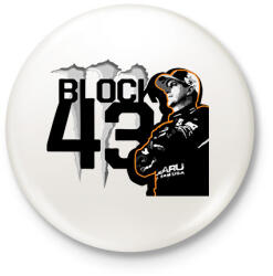 printfashion Ken Block narancs - Kitűző, hűtőmágnes - Fehér (12347646)