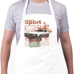 printfashion muscle car - Kötény - Fehér (4915388)