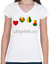 printfashion Ulti játékos #1 - Női V-nyakú póló - Fehér (7443320)