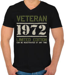 printfashion Veteran_1972 - Férfi V-nyakú póló - Fekete (7696997)
