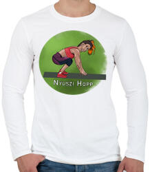 printfashion Bunny Hop - Férfi hosszú ujjú póló - Fehér (11947918)