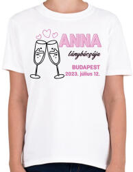 printfashion Lánybúcsú egyedi névvel - Gyerek póló - Fehér (13522851)