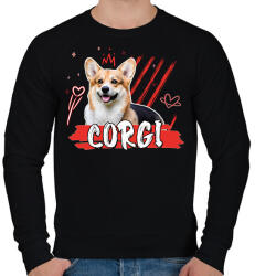 printfashion Corgi firka - Férfi pulóver - Fekete (11849174)