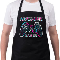 printfashion awesome gamer - Kötény - Fekete (13703601)