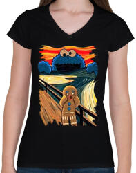 printfashion Sikoly - Mézi & Sütiszörny - Női V-nyakú póló - Fekete (16744412)