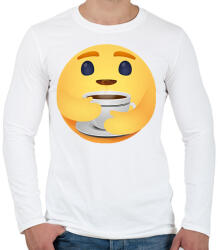 printfashion Kávé - Férfi hosszú ujjú póló - Fehér (13045493)