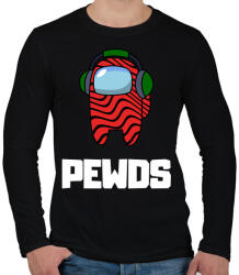 printfashion Among us PEWDS - Férfi hosszú ujjú póló - Fekete (3026828)
