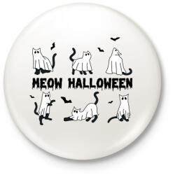 printfashion Meow Halloween - Kitűző, hűtőmágnes - Fehér (8757329)