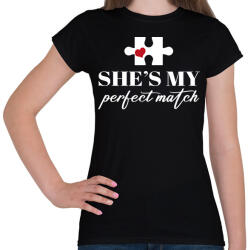 printfashion Puzzle - She - Női póló - Fekete (15599850)