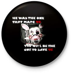 printfashion fnaf mangle dalszöveggel - Kitűző, hűtőmágnes - Fekete (14681970)