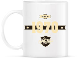 printfashion born-in-1970-cream-choco - Bögre - Fehér (791024)