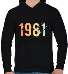 printfashion 1981 - Férfi kapucnis pulóver - Fekete (11825644)