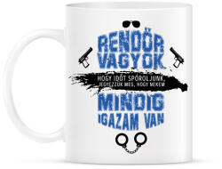 printfashion Rendőr vagyok - Bögre - Fehér (7694634)