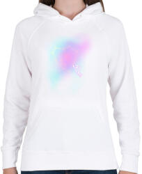 printfashion Lonely astronaut - Női kapucnis pulóver - Fehér (226904)