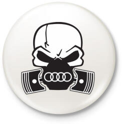 printfashion Skull audi - Kitűző, hűtőmágnes - Fehér (3083348)
