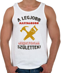printfashion Asztalos szülinapja augusztus színes - Férfi atléta - Fehér (5459000)