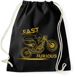 printfashion Dühös motoros - Sportzsák, Tornazsák - Fekete (112503)