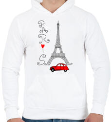 printfashion párizs - Férfi kapucnis pulóver - Fehér (11899687)