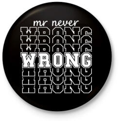 printfashion Mr never wrong páros 2 - Kitűző, hűtőmágnes - Fekete (6077872)
