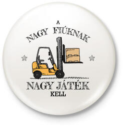 printfashion Nagy fiúknak nagy játék - Kitűző, hűtőmágnes - Fehér (13077808)