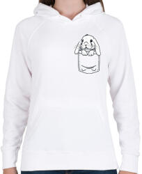 printfashion Nyúl zsebben - Női kapucnis pulóver - Fehér (13315465)