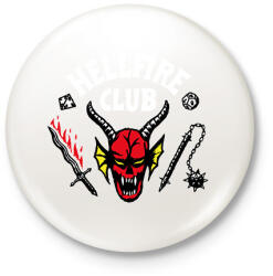 printfashion Hellfire Club - Kitűző, hűtőmágnes - Fehér (7451155)