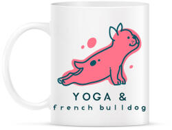 printfashion Jógázó francia bulldog - Bögre - Fehér (9469894)