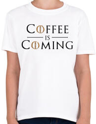printfashion Coffee is Coming - Gyerek póló - Fehér (1498098)