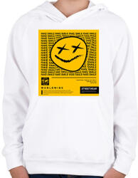 printfashion Fake Smile - Gyerek kapucnis pulóver - Fehér (16741068)
