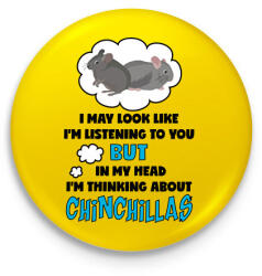 printfashion Csincsillák - Kitűző, hűtőmágnes - Sárga (13474953)